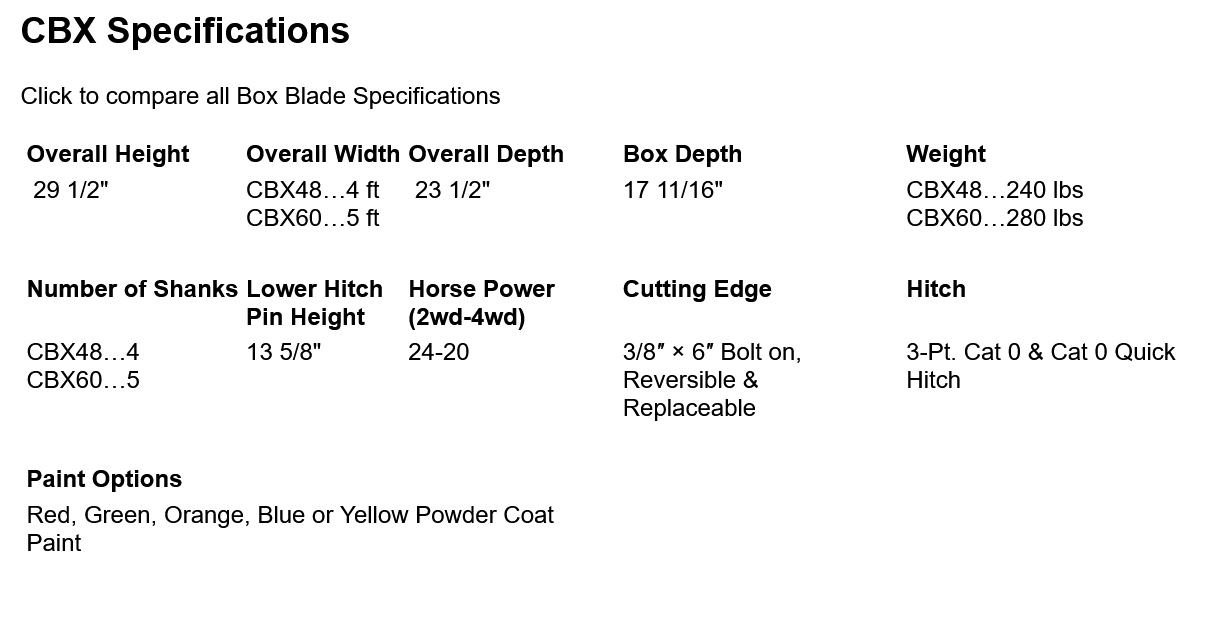 Compact Box Blade (15-25 HP) - Dirt Dog Manufacturing